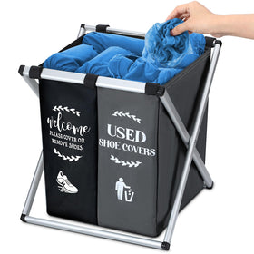 Wonderjune foldable shoe cover box dispenser in closed view for tidy entryways