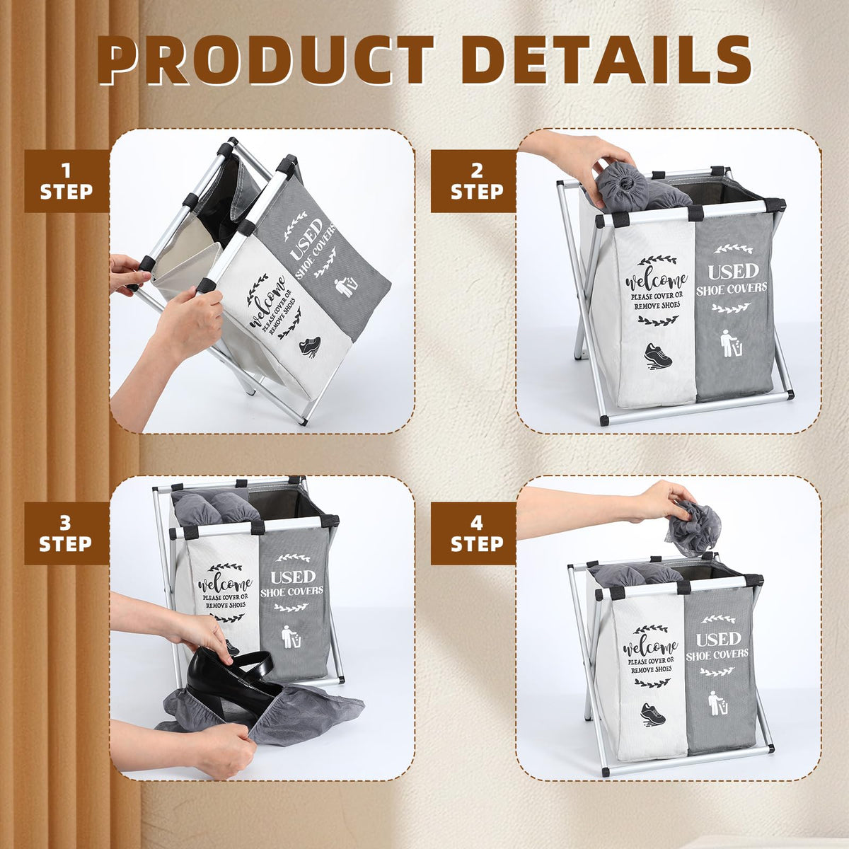 Wonderjune foldable storage bin in compact design for easy stowage