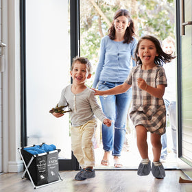 Open house scenario with Wonderjune shoe cover dispenser in use