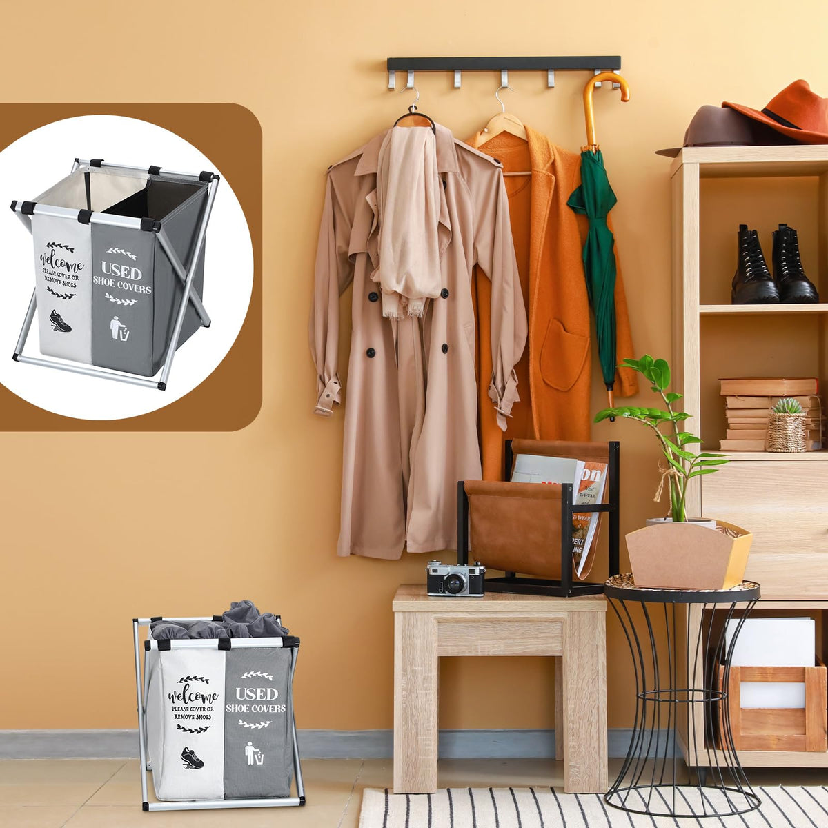 Wonderjune waterproof interior coating protects stored shoe covers
