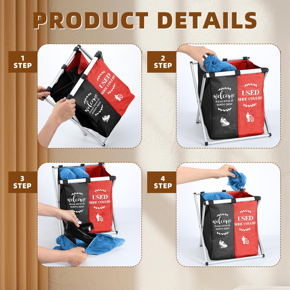 Wonderjune waterproof interior lining protects shoe covers from moisture.