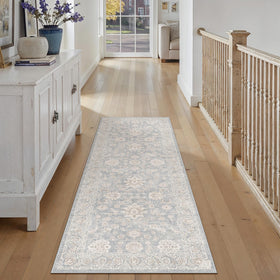 WondRg blue-cream-runner-2x6 adds versatile style to entryways and corridors.