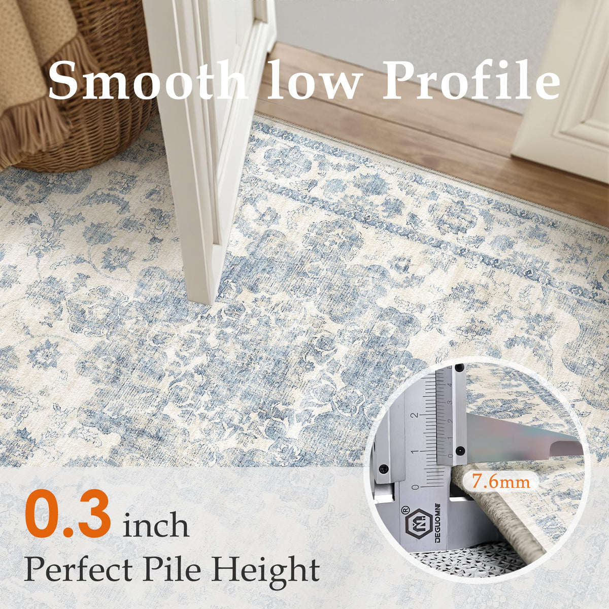 WondRg easy-care rug resists stains for pet households.