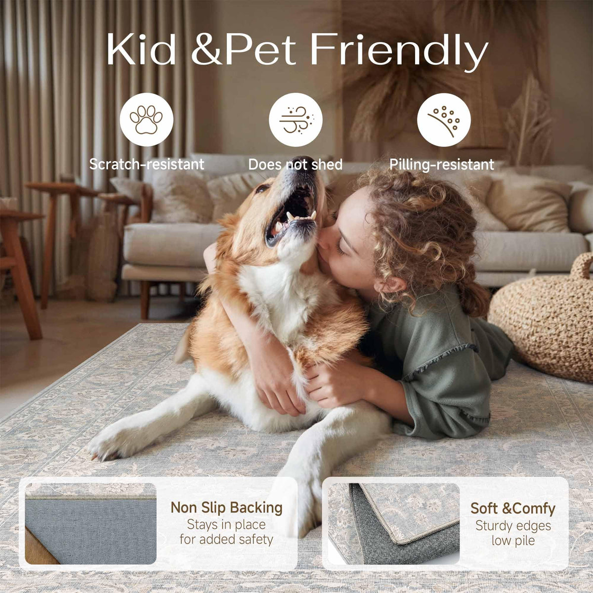 WondRg machine-washable rug makes cleaning quick and convenient.