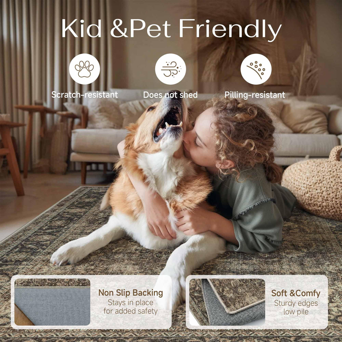 WondRg soft low-pile texture, comfortable underfoot without high bump or drag.