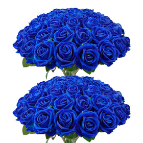 Wondrus bulk artificial blue velvet roses for elegant centerpieces and home decor