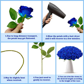 Wondrus home decor bouquet of blue velvet roses adding color and longevity