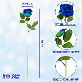 Wondrus long-stem silk rose with metal wires for bendable arrangements