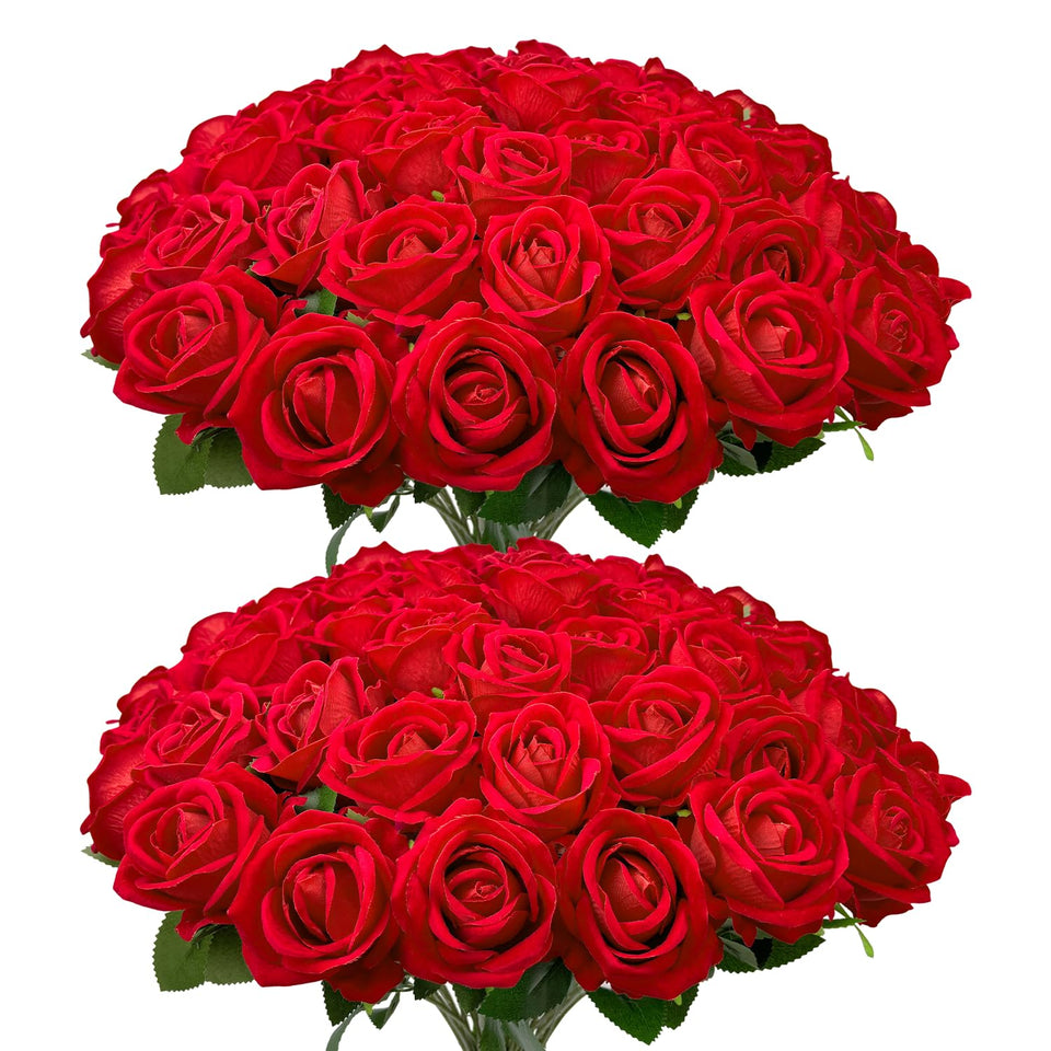 Wondrus red roses bulk 50pcs – vivid velvet petals for elegant centerpieces.