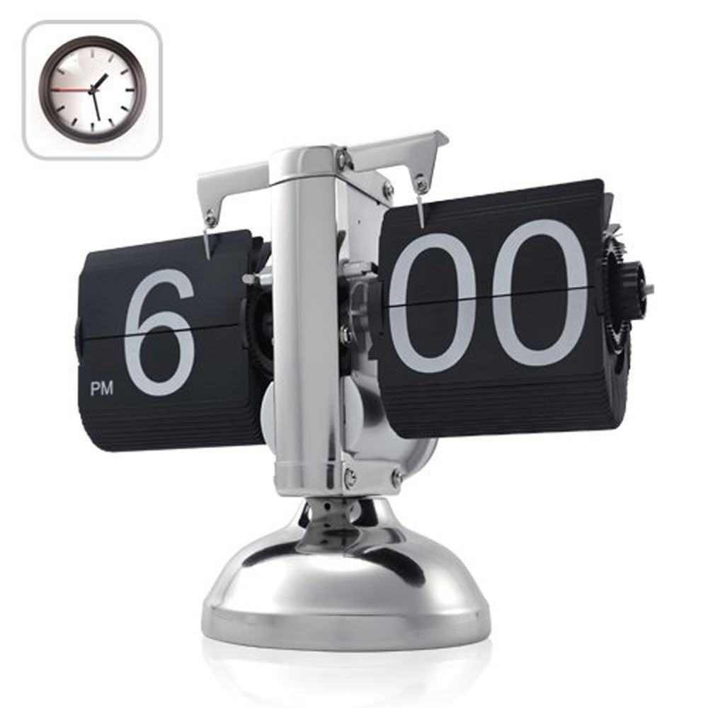 WoneNice desk clock's stainless steel frame offers durable, stylish office decor