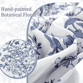 WONGS BEDDING blue floral pillow shams for cohesive bed look.