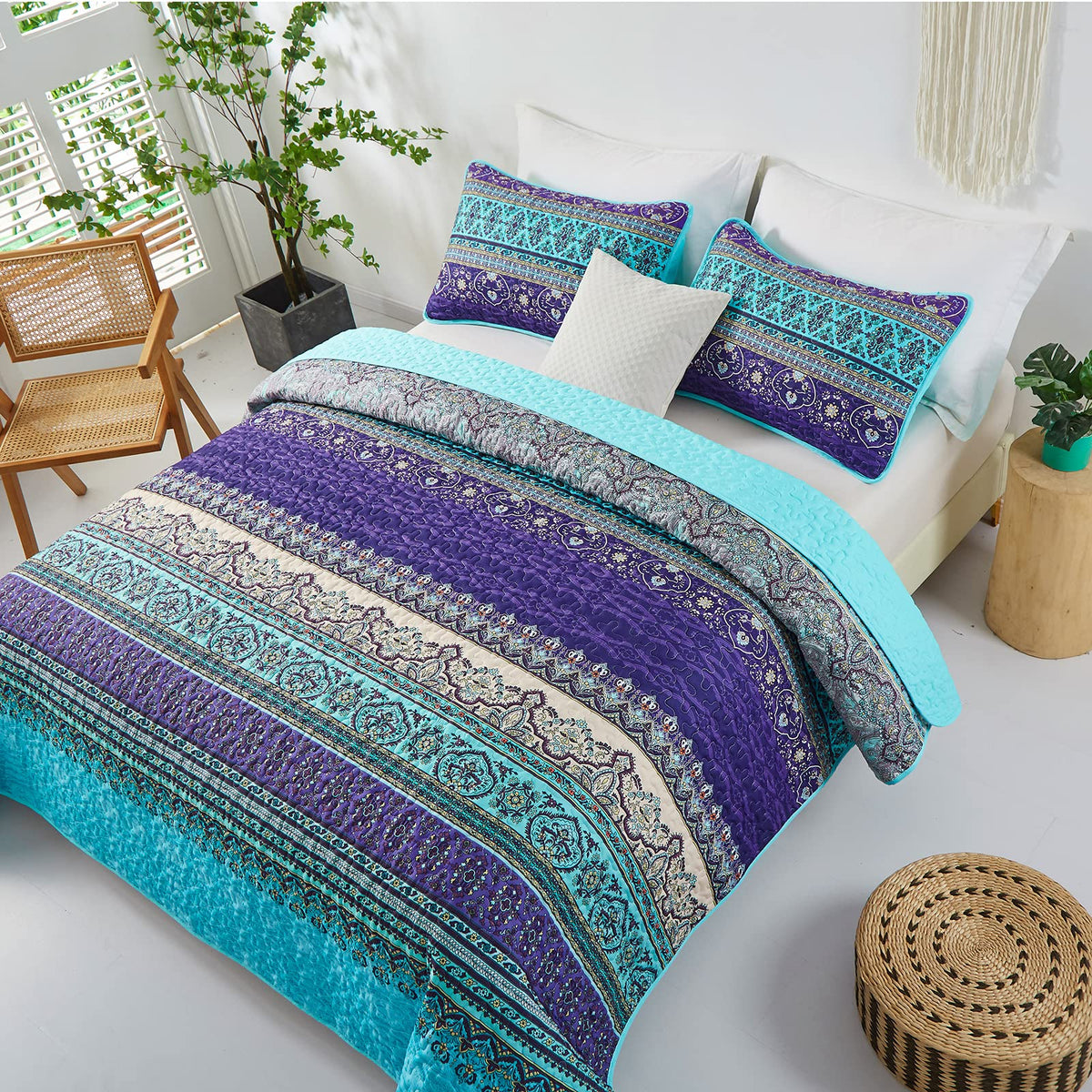 WONGS BEDDING boho pattern closeup demonstrates vibrant color harmony.