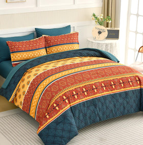 WONGS BEDDING burnt orange paisley pattern adds warm focal point to bedroom.