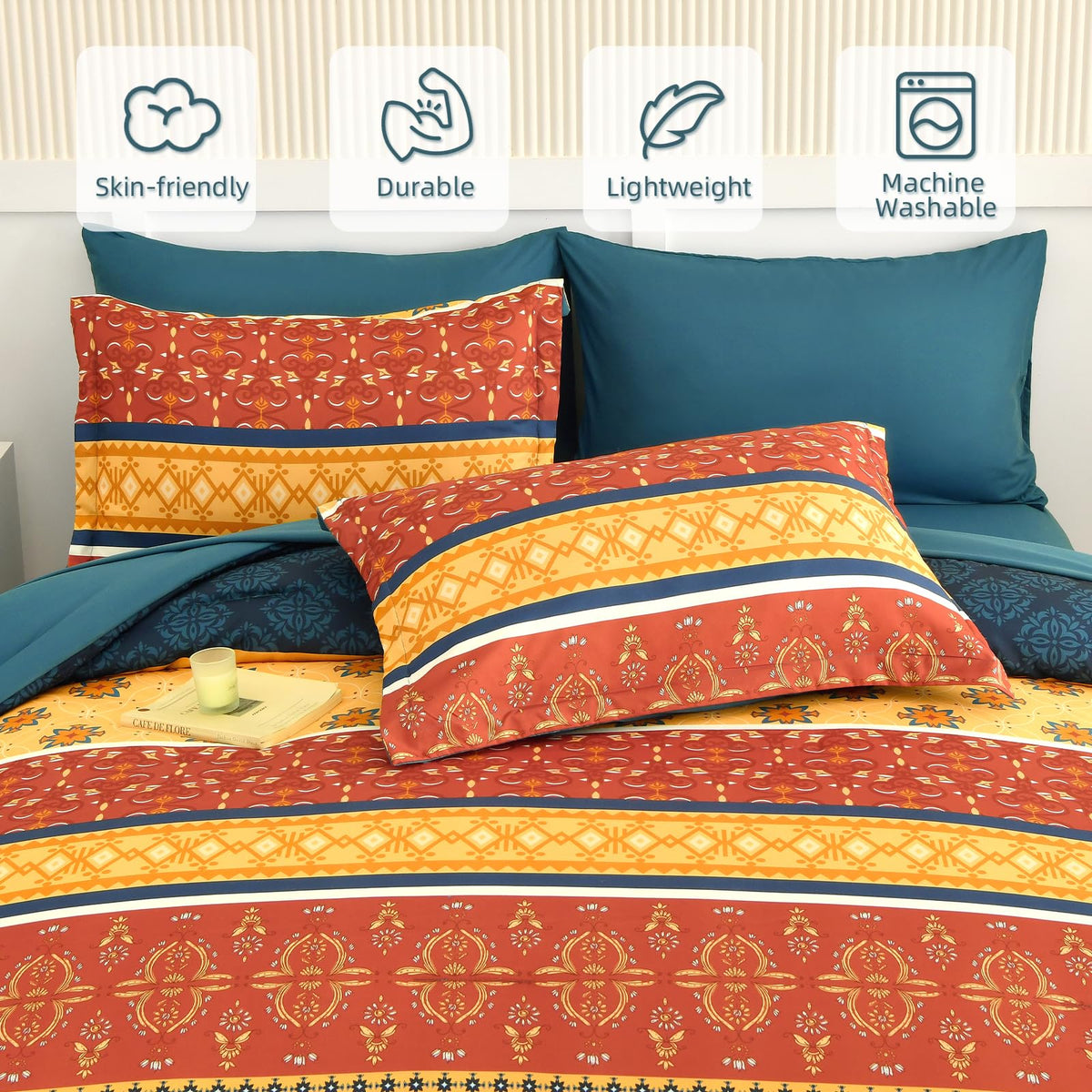 WONGS BEDDING easy-care finish helps maintain color and freshness after wash.