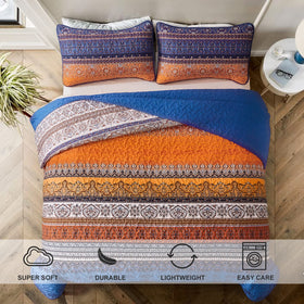 WONGS BEDDING stitched detail on quilt emphasizes quality craftsmanship.