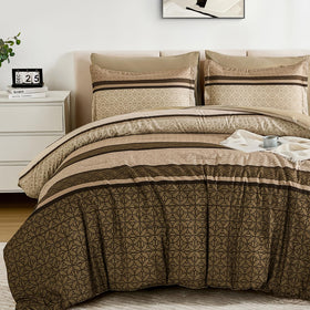 WONGS BEDDING 7pc queen comforter set on bed, all-season warmth and style