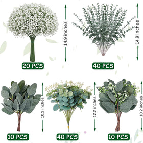 WONICE eucalyptus stems variety 05 vibrant foliage for home decor
