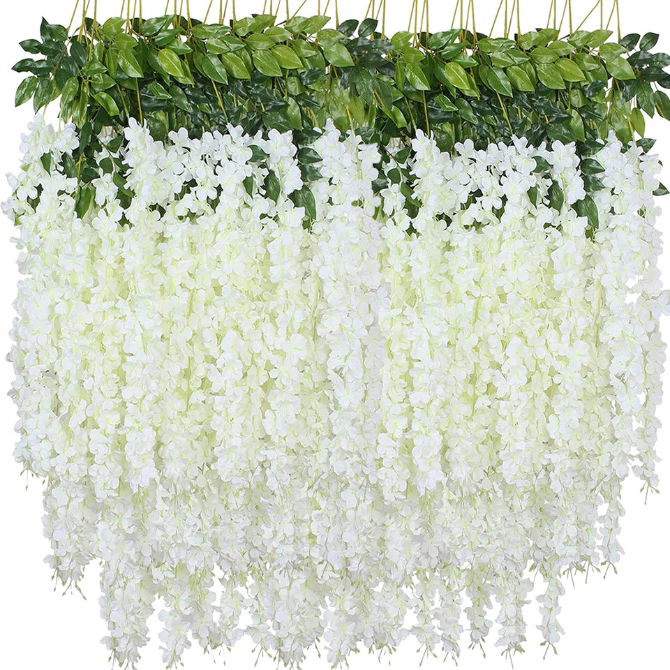 WONICE artificial wisteria hanging flowers with lifelike petals for versatile décor