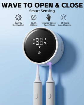 WONICO UV cleaning chamber visible through 360° design protects brushes.
