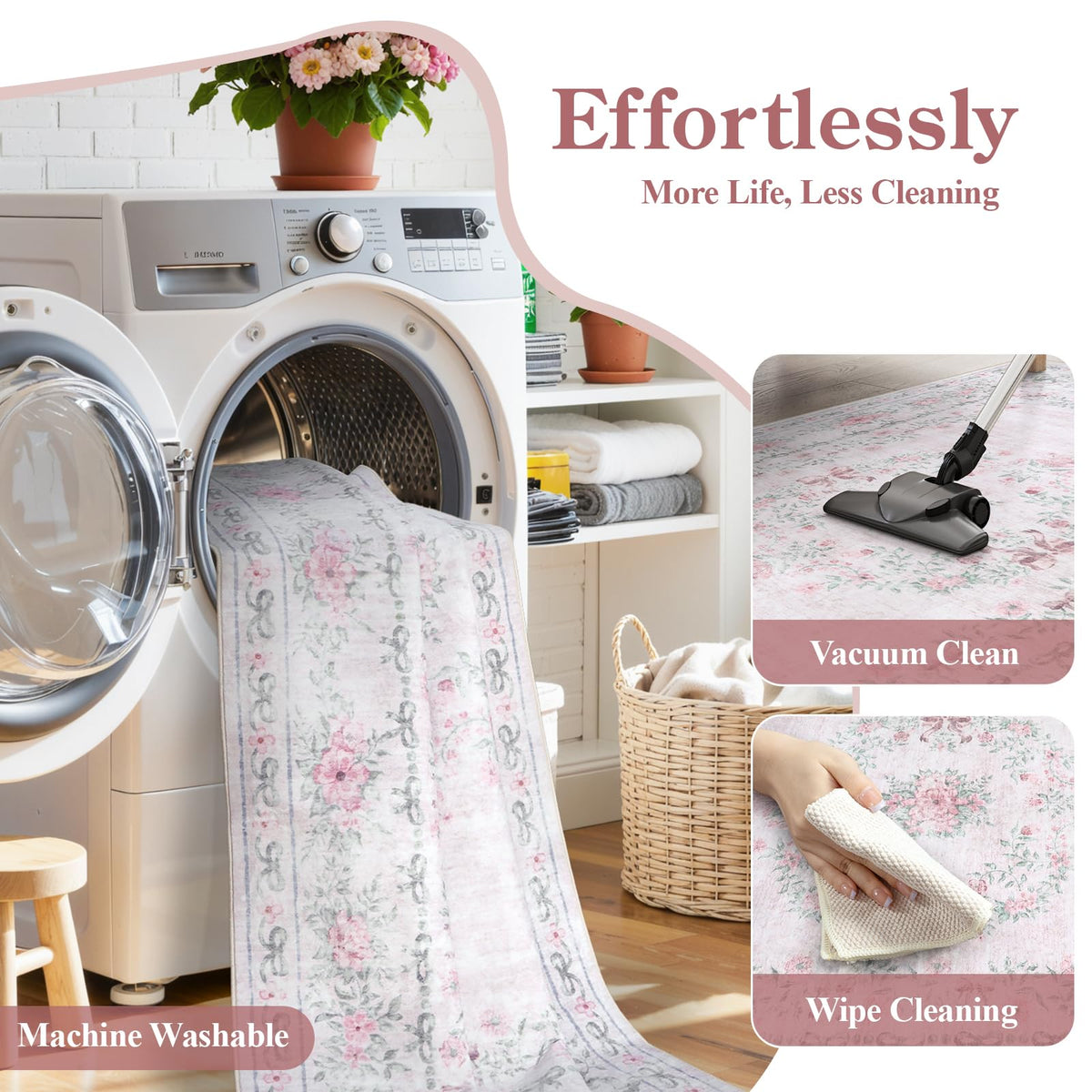 Wonnitar pet-friendly rug resists hair and cleans easily.