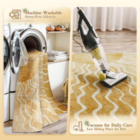 Wonnitar soft-velvet texture rug, luxurious feel underfoot for daily comfort.