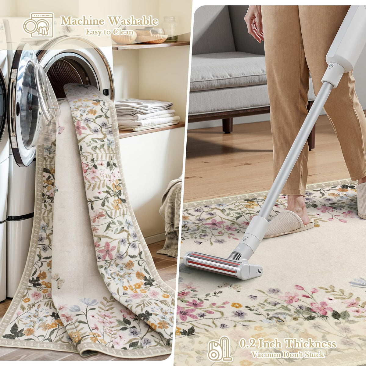 Wonnitar rug is pet-friendly and easy to clean after accidents