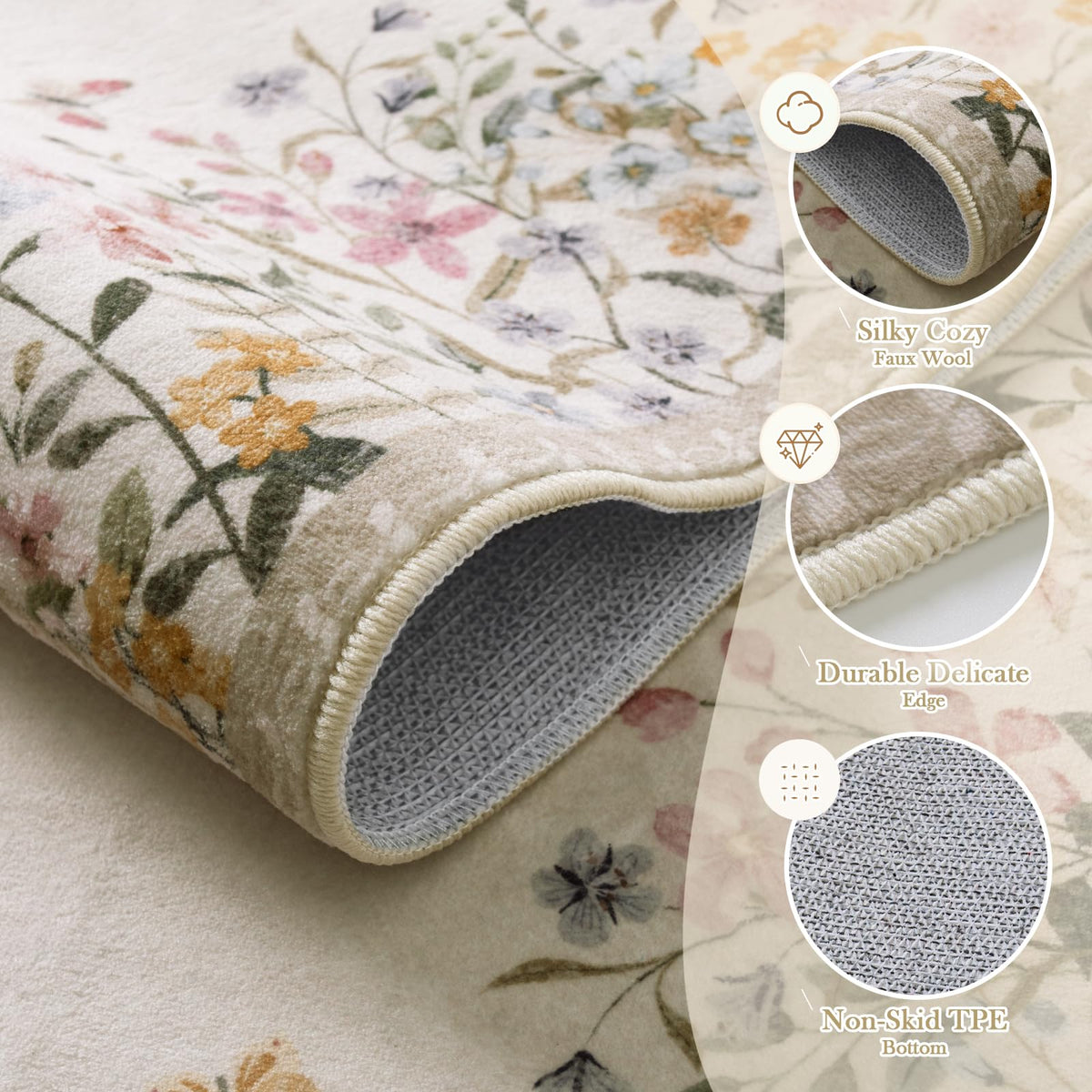 Wonnitar ultra-soft fibers provide a plush underfoot feel