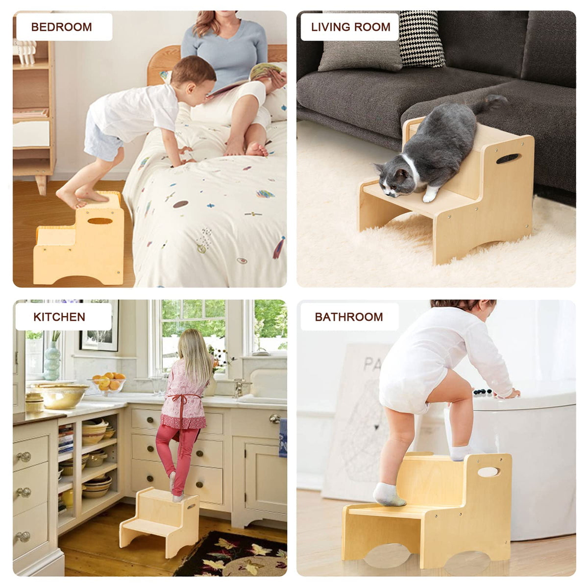 WOOD CITY bottom non-slip pads protect floors and prevent slips.