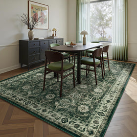 Woodbruy sage green 5x7 rug boho pattern complements modern decor