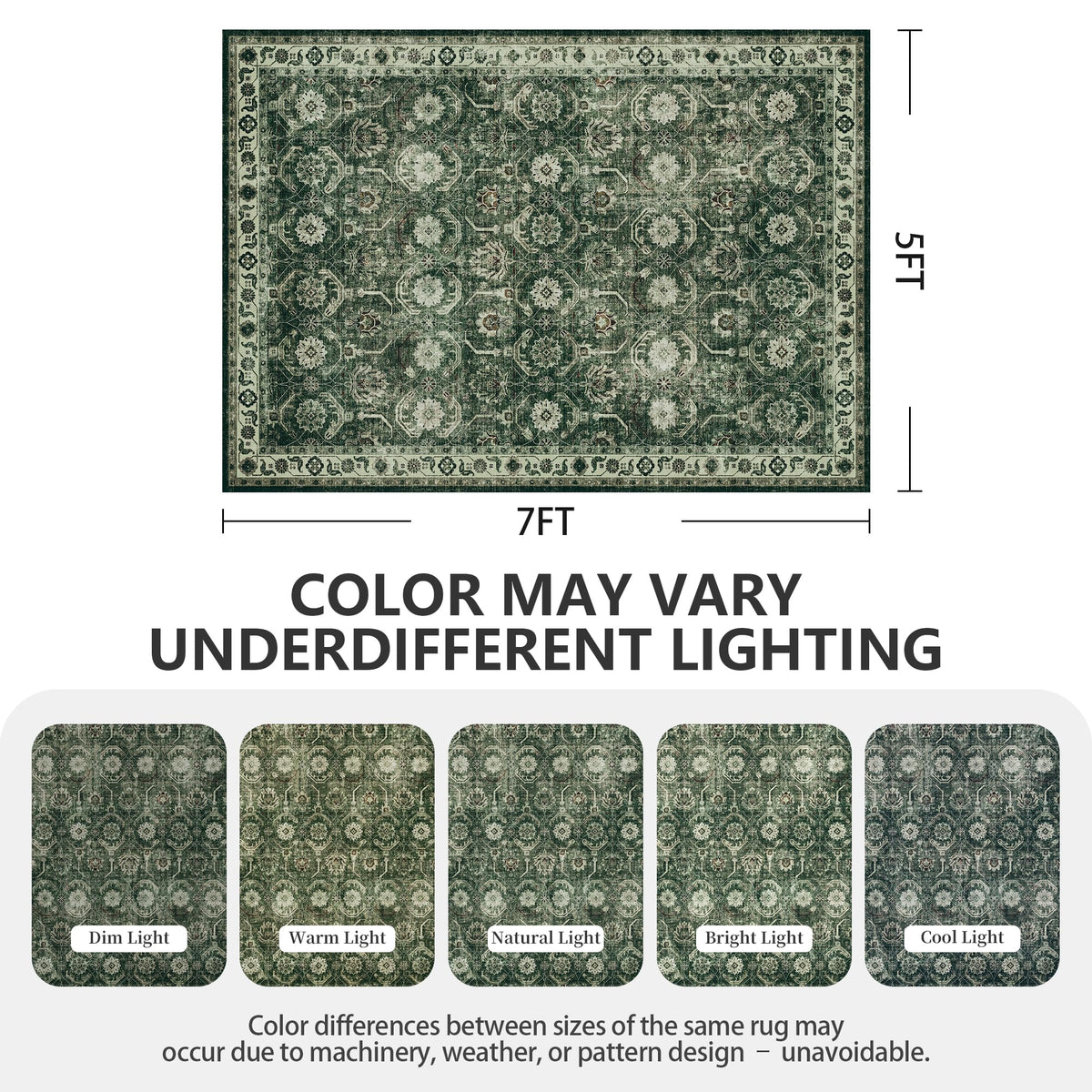 Woodbruy sage green 5x7 rug folded for easy storage