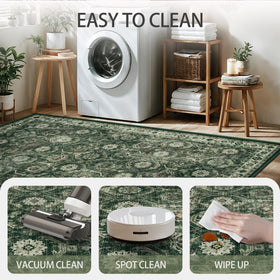 Woodbruy sage green 5x7 rug in a living room setup for everyday comfort
