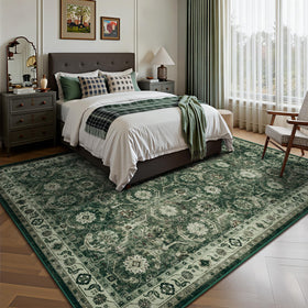 Woodbruy sage green 5x7 rug with non-slip backing stays in place