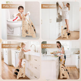 Woodever toddler stool fosters independence and routine participation at home