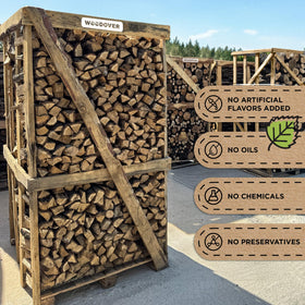 Woodover smoking meat wood offers nuanced flavor notes.