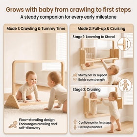 Woodtoe smooth unfinished pine wood invites tactile nursery exploration.