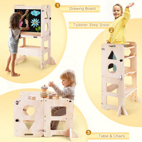 Woodure solid wood and MDF finish provides durable, kid-friendly surface.