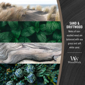 WoodWick crackling wick close-up highlighting warm, soothing sound.