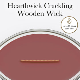 WoodWick Cinnamon Chai note fills space with cozy spice.