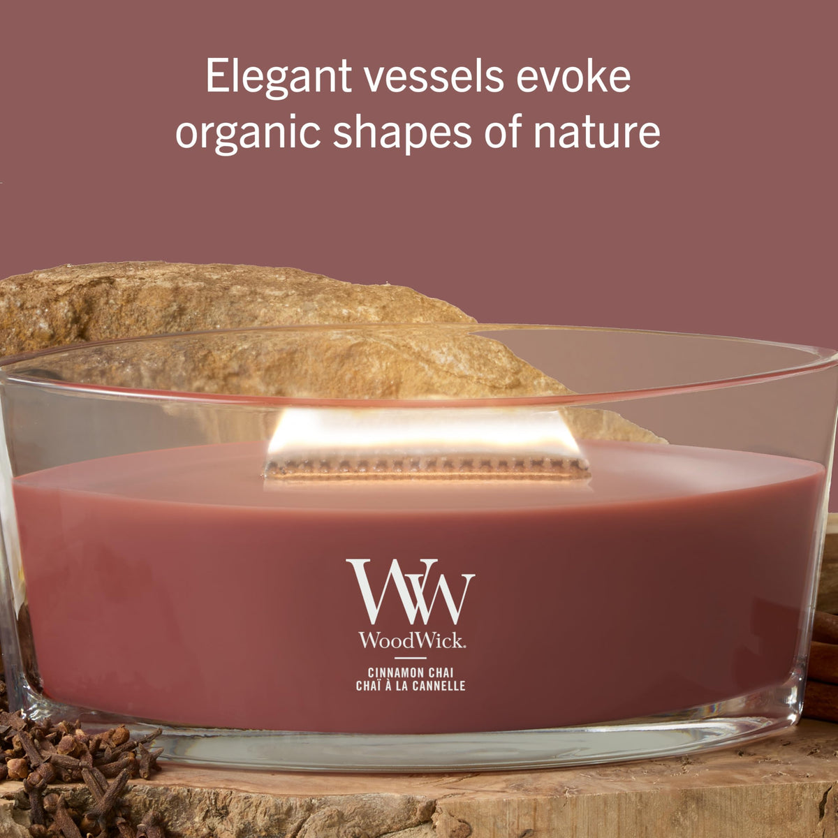 WoodWick ellipse shape creates larger melt pool for even fragrance.