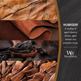 WoodWick Humidor ellipse shape promotes full melt pool and consistent scent release.