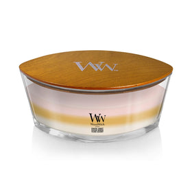WoodWick Island Getaway Trilogy fragrances layering together for an evolving tropical ambience