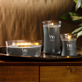 WoodWick 16 oz ellipse candle ideal for gatherings and cozy evenings.