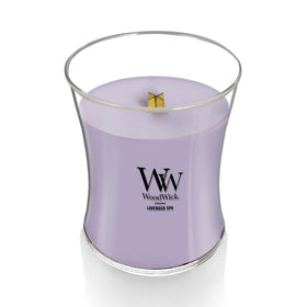 WoodWick medium hourglass candle ready for relaxing evenings.