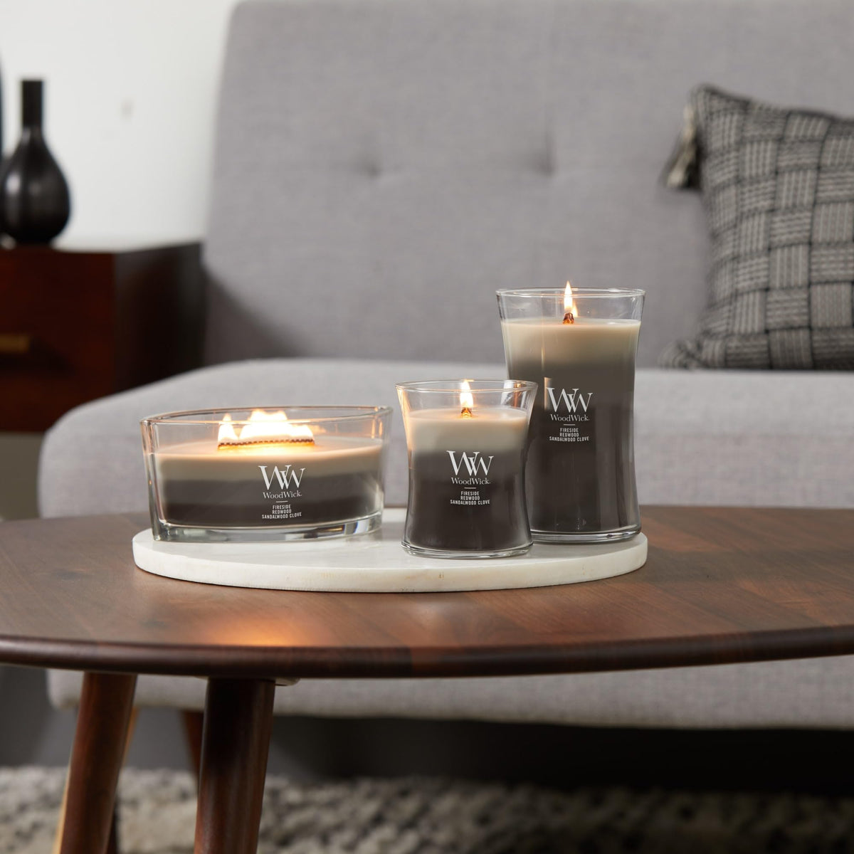 WoodWick premium soy and paraffin wax blend supports clean, even burn.