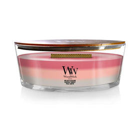 WoodWick Shoreline ellipse vessel showing layered fragrances for evolving scent