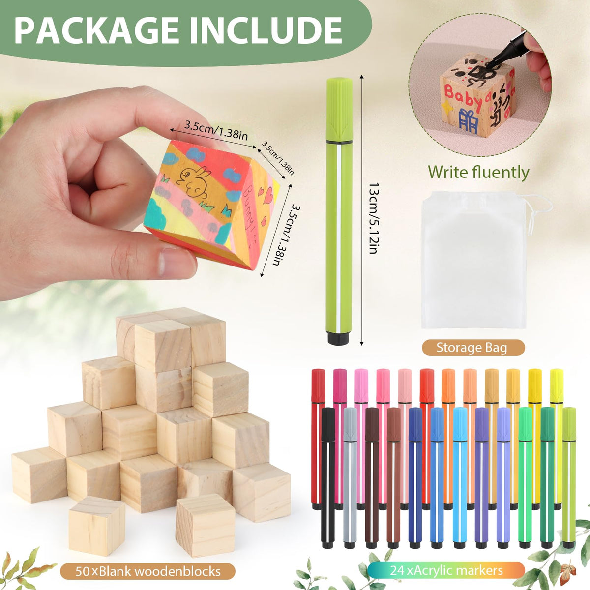 Wookidel acrylic paint markers 24 colors for quick, vibrant decorating