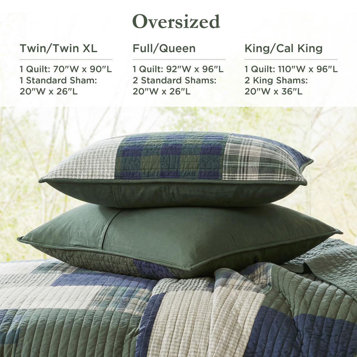 Woolrich Mill Creek bedding setup on an oversized twin bed for year-round comfort.