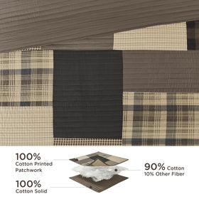 Reversible solid brown back provides versatile styling options