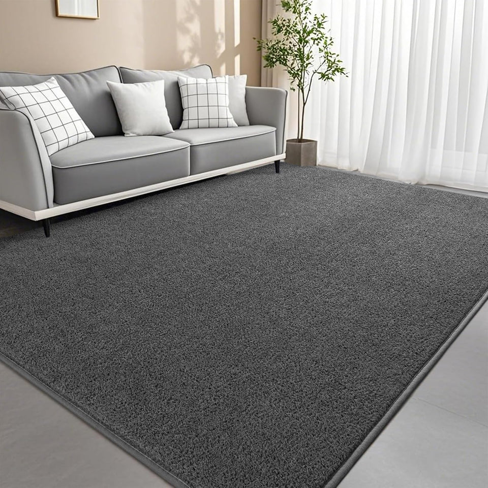 Woottpe grey area rug showing plush surface ideal for cozy bedrooms