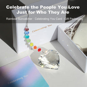 WOOWA gift box with crystal heart suncatcher ready for gifting